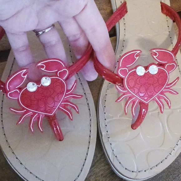 Coach Rare Marina Crab Slippers Size 8.5 - Picture 13 of 13